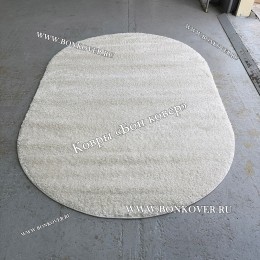 Белый Овальный Ковер С Длинным Ворсом