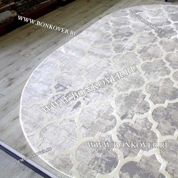 Ковер Турция Современный Дизайн 02 Серый Овал